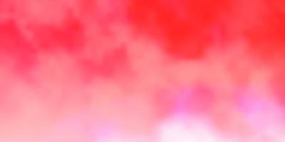 Light Red vector background with clouds.