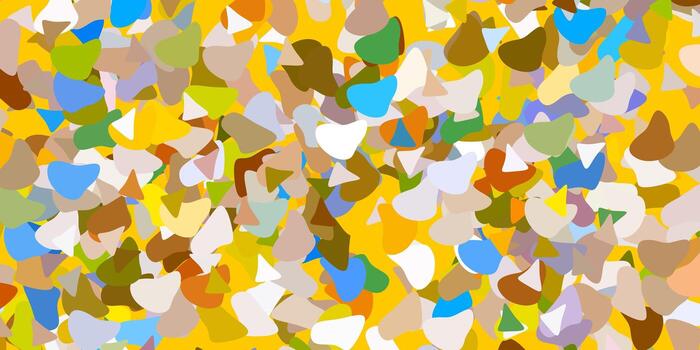 Light blue, yellow vector background with random forms.