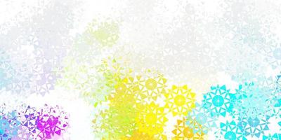 Light multicolor vector beautiful snowflakes backdrop with flowers.