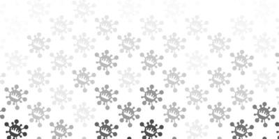 telón de fondo de vector gris claro con símbolos de virus