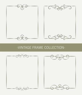 Vintage ornamental frame collection set