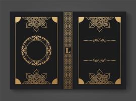 Ornamental book cover design template vector