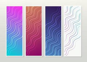 Gradient vertical banners with lines set vector