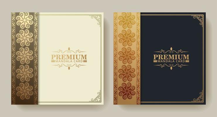 Premium Gold pattern texture menu design set