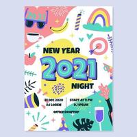 Handdrawing New Year Poster vector