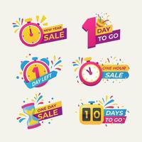 Set of Sale Countdown Label vector