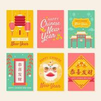 Chinese New Year Bright Colourful Greeting Card vector