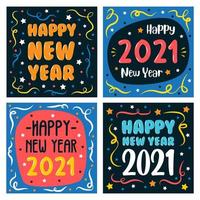 New Year Greeting Card Set vector