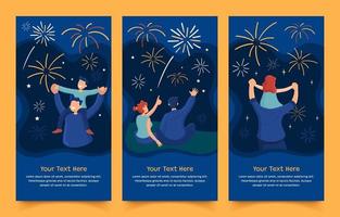 Banners of Fireworks vector