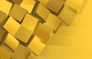Fondo de oro abstracto de cubo apilado vector