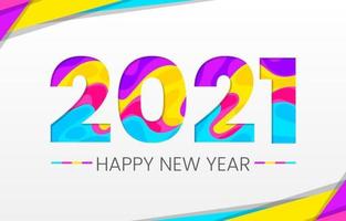 Colorful Abstract Paper Style 2021 New Year vector