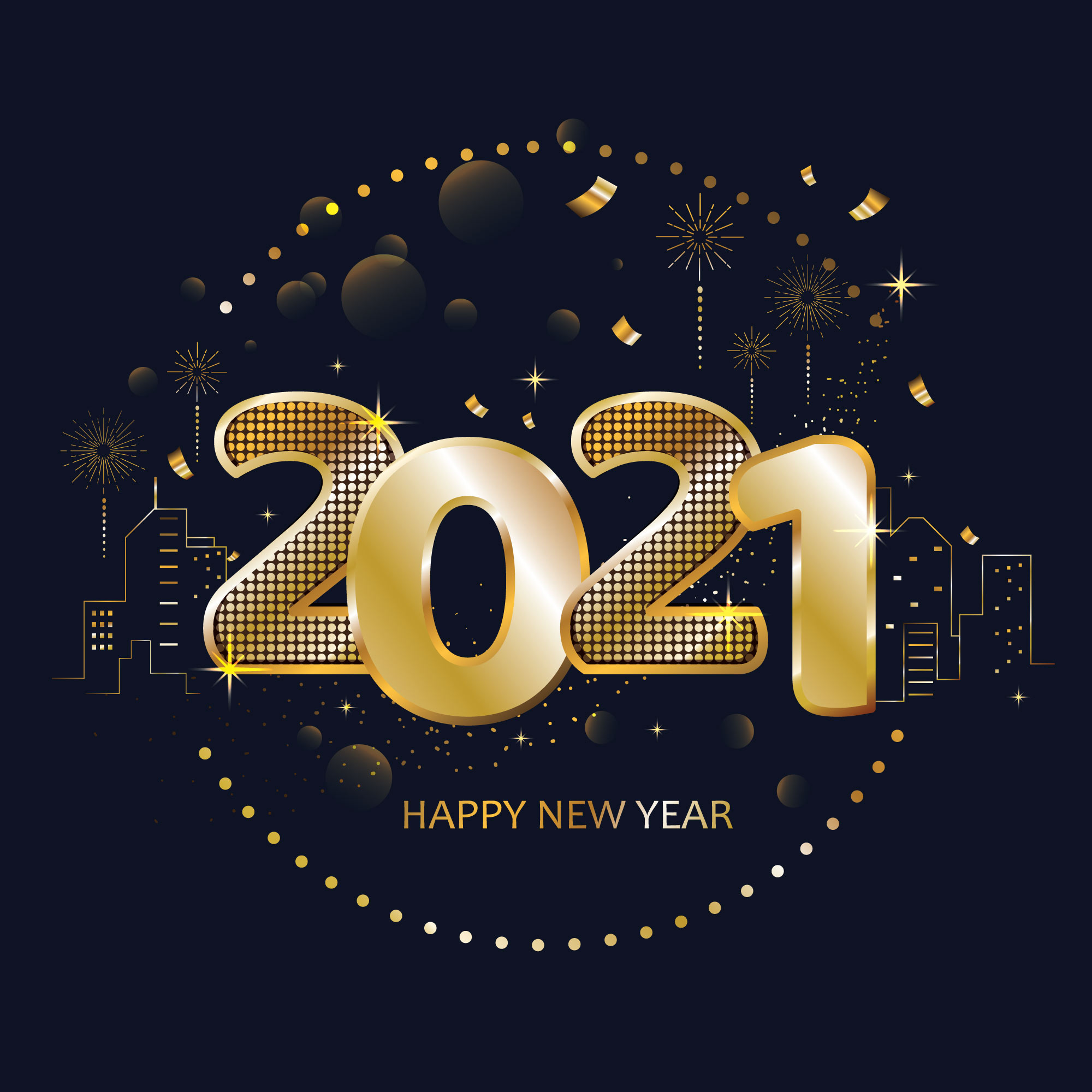 Happy New Year 2021 with Luxurious Gold Color - Download Free Vectors,  Clipart Graphics & Vector Art