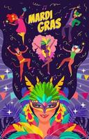 concepto de celebración de carnaval de mardi gras vector