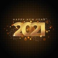Golden Happy New Year 2021 vector