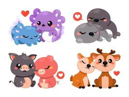 Valentine's Day Animal Couple Collection vector