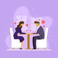 A Couple Celebrates Valentines Day With Dinner Date vector
