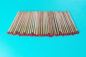 Matches on a blue background photo