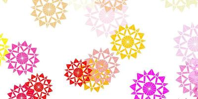 Light multicolor vector beautiful snowflakes backdrop with flowers.