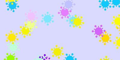 Light multicolor vector pattern with coronavirus elements
