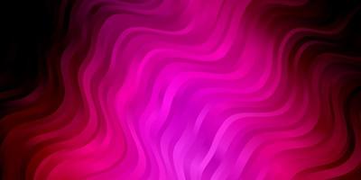 Dark Pink vector pattern with curved lines.