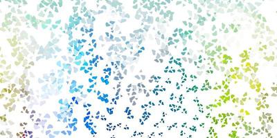 Light blue, yellow vector background with random forms.