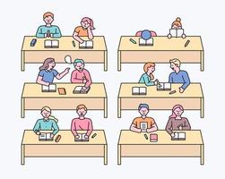 classroom and classmate vector