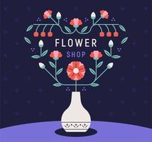 Flower shop poster. vector