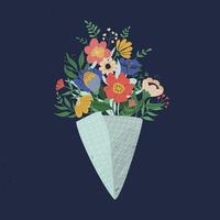 Un colorido ramo de flores ilustración vectorial vector