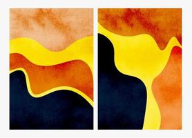 Set of hand painted abstract watercolor backgrounds