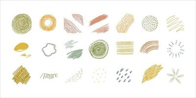 Set of vector abstract brush strokes, hand-drawn doodles