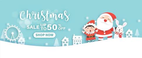 Christmas sale banner vector