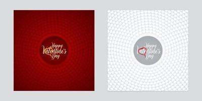 Circular Heart Shapes Patterned Valentines Day Backgrounds Set vector