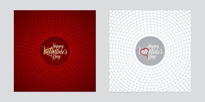 Circular Heart Shapes Patterned Valentines Day Backgrounds Set vector