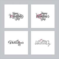 Happy Valentines Day Ornate Calligraphic Logo Set vector