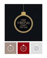 Minimal Christmas Balls on Patterned Backgrounds set vector