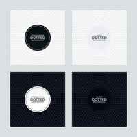 Black and white backgrounds with circular dotted textures vector