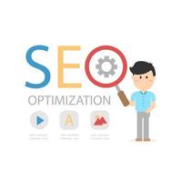 optimización seo para sitio web y sitio web móvil vector