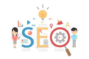 optimización seo para sitio web y sitio web móvil vector