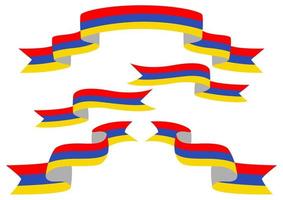 Armenia flag ribbon set vector