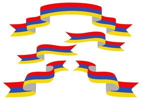 Armenia flag ribbon set vector