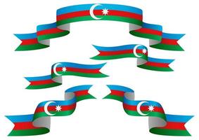 Azerbaijan flag ribbon set vector