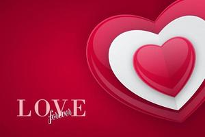 Love banner design with 3D Bead Heart Shape vector