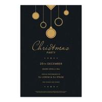 Luxury Christmas Party Poster with Abstract Ornaments vector