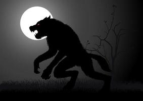 Werewolf lurking in the dark vector