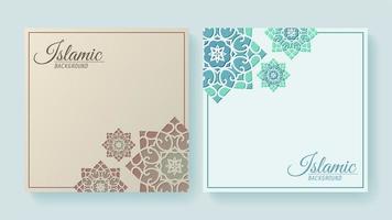 Islamic style decorative background with mandala set vector