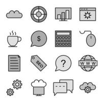Icon Set Of Search Engine Optimization For Personal And Commercial Use... vector