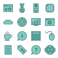 Icon Set Of Search Engine Optimization For Personal And Commercial Use... vector