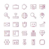 Icon Set Of Search Engine Optimization For Personal And Commercial Use... vector