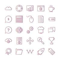 Icon Set Of Search Engine Optimization For Personal And Commercial Use... vector
