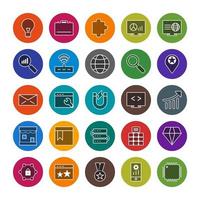 Icon Set Of Search Engine Optimization For Personal And Commercial Use... vector